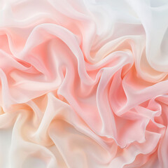 Fototapeta premium Abstract background of delicate pink and white fabric with a gradient effect, creating a soft and ethereal texture.
