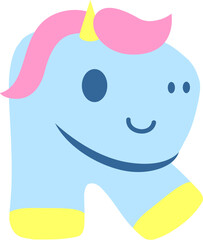 Cute Unicorn Letter Alphabet Vector Element