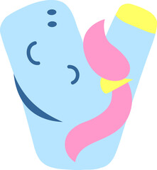 Cute Unicorn Letter Alphabet Vector Element