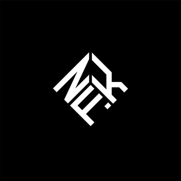 NFK letter logo design on black background. NFK creative initials letter logo concept. NFK letter design.