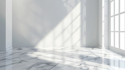 White marble background with light from the window