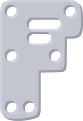 Steel Letter Alphabet Vector Element