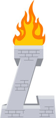 Torch Letter Alphabet Vector Element