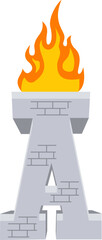Torch Letter Alphabet Vector Element