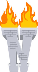 Torch Letter Alphabet Vector Element