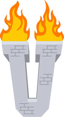 Torch Letter Alphabet Vector Element