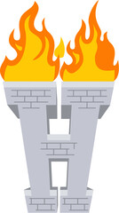 Torch Letter Alphabet Vector Element