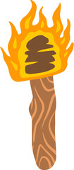 Torch Wood Letter Alphabet Vector Element
