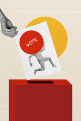 Composite trend artwork 3D sketch image photo collage of vote election politics president...
