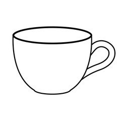 cup, black and white vector illustration