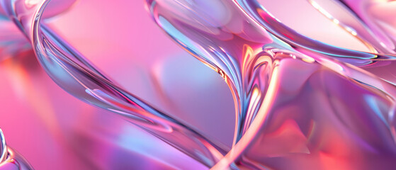 Floating glass flat organic shape oval sheet bent shape plastic texture colorful gradient color soft light smooth minimalist wide background 