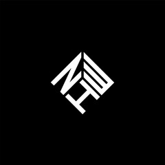 NHW letter logo design on black background. NHW creative initials letter logo concept. NHW letter design.