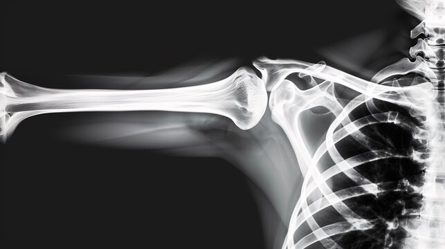 High-detail X-ray of a clavicle fracture