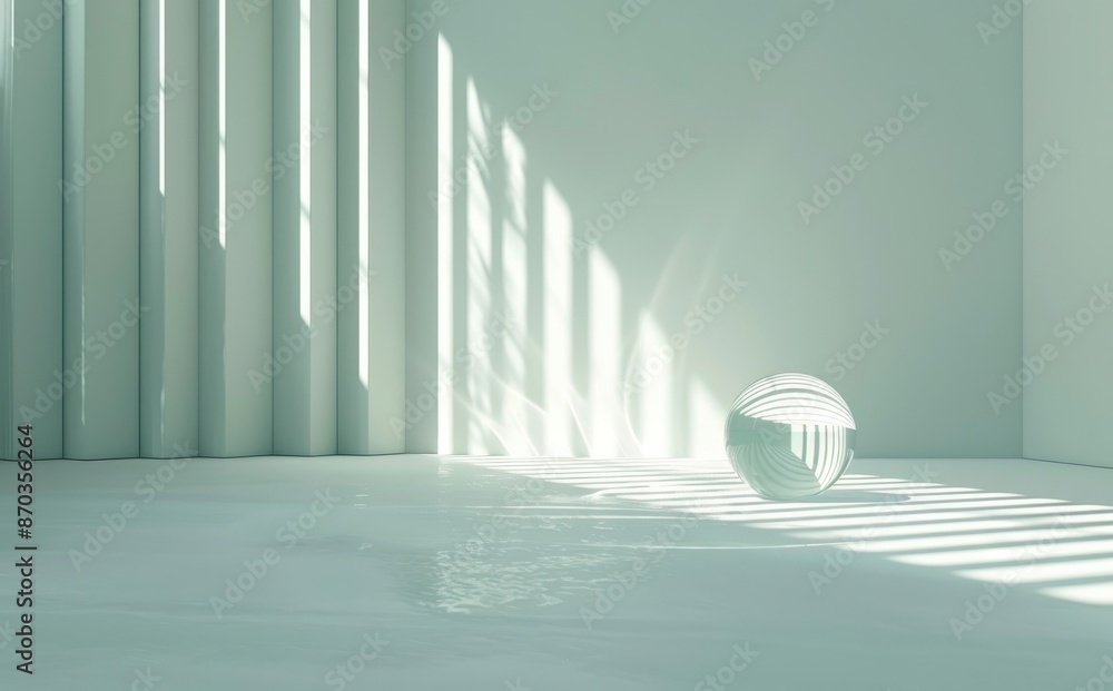 Poster rendering of transparent glass geometry in 3d.