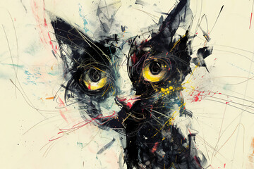 猫のアートイラスト