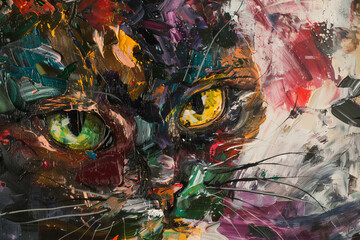 Fototapeta premium 猫のアートイラスト