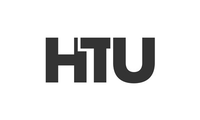 HTU logo design template with strong and modern bold text. Initial based vector logotype featuring simple and minimal typography. Trendy company identity.