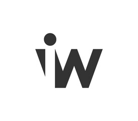 IW creative geometric initial based modern and minimal logo. Letter i w trendy fonts.