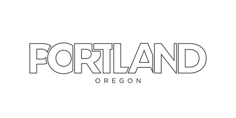 Portland, Oregon, USA typography slogan design. America logo with graphic city lettering for print and web.