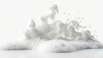 foam of soap splashing isolated on white background 