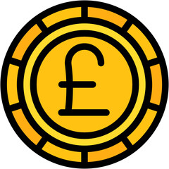 Vector Icon Pound, United Kingdom, Currency, Coin, Money