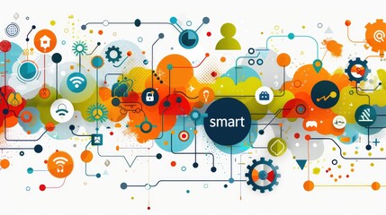 Obraz premium A colorful graphic depicting the smart development plan on white background .