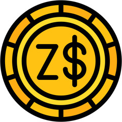 Vector Icon Dollar, Zimbabwe, Currency, Coin, Money
