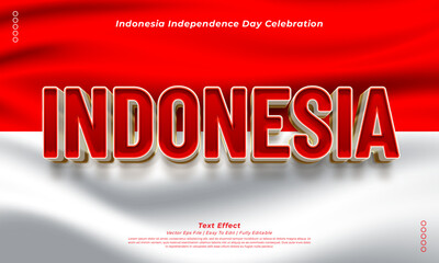 Indonesia 3d text effect for independence day celebration 02