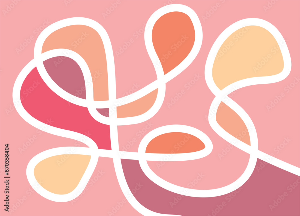 Poster vector pattern of swirling line on a colored background in pastel colors. wall art. modern vector ba