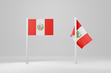 Peru Flag 3d Illustration Stock Image	