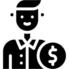 Vector Icon Economist, Investor, Economic Crises, Occupation, Man