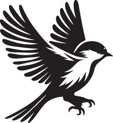 Flying bird silhouettes isolated on White background, vector. Set of flying birds, illustration. 