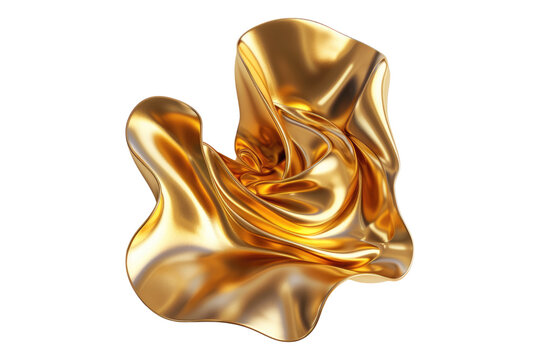 recommend clip art: 3D flowing factor gold abstract isolated on transparent background