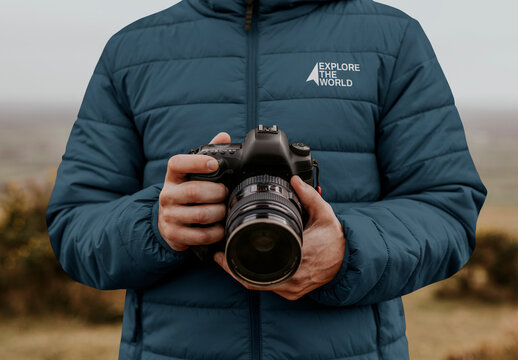 Men Puffer Jacket Mockup