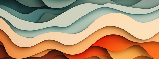 abstract background with wavy shapes in retro colors, vintage paper texture


