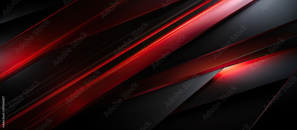 Poster sleek and modern black and red abstract light pattern with gradient, over soft tech diagonal metal t