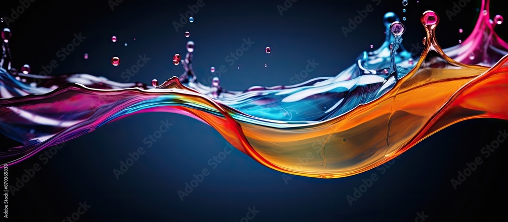 Aufkleber vibrant water droplet creating a colorful splash with copy space image.