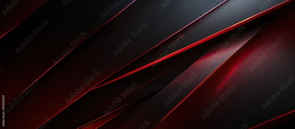 Poster sleek and modern black and red abstract light pattern with gradient, over soft tech diagonal metal t