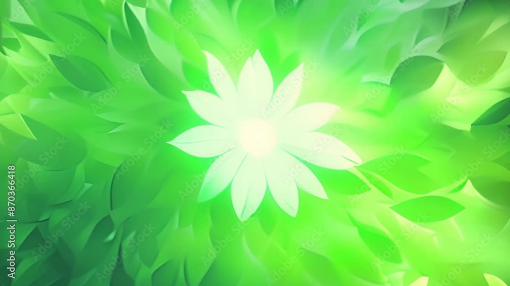 Poster Blurred background with light green leaves and sunlight. Natural bokeh Copy the text space.
