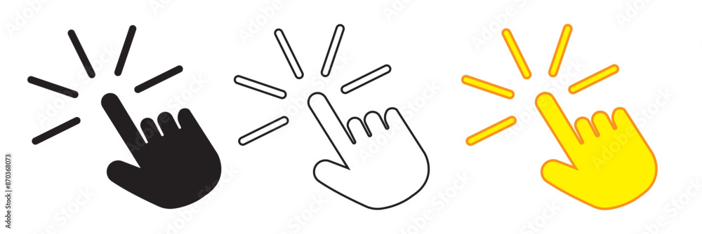 Aufkleber hand click icon set illustration. pointer sign and symbol. hand cursor icon