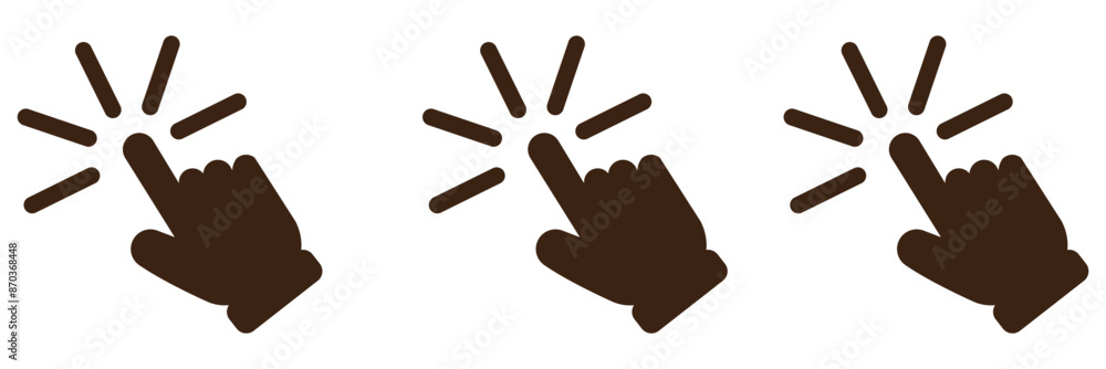 Poster hand cursor icon set vector. cursor sign and symbol. hand cursor icon clik