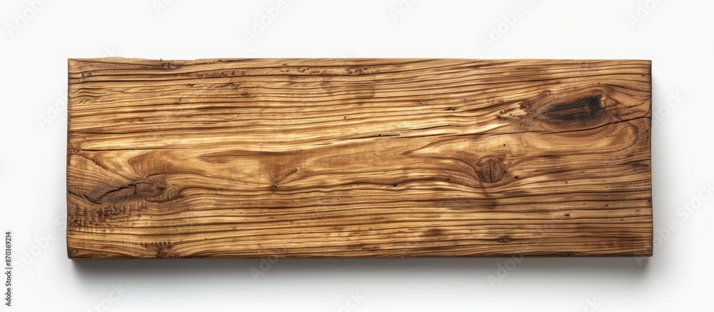 Poster a top-down view of a bare wooden table isolated on a white background with plenty of free space for 