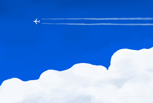 青い空と飛行機雲