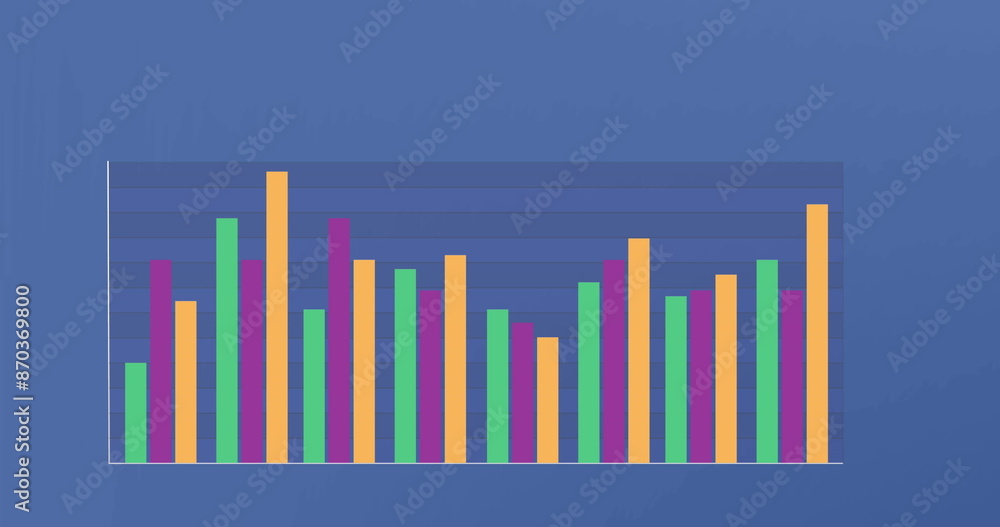 Poster image of statistical data processing against blue background