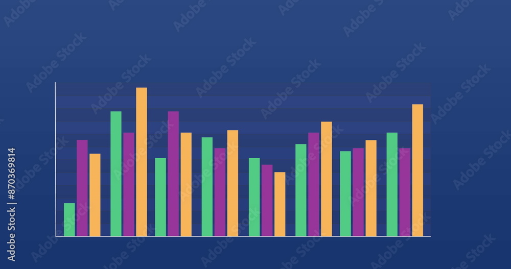 Poster image of statistical data processing against blue background