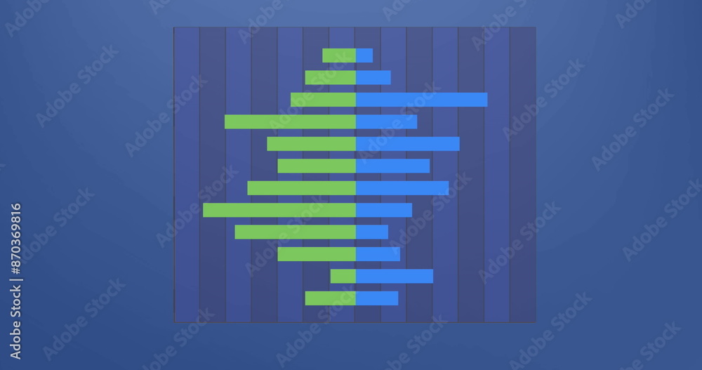 Poster image of statistical data processing against blue background