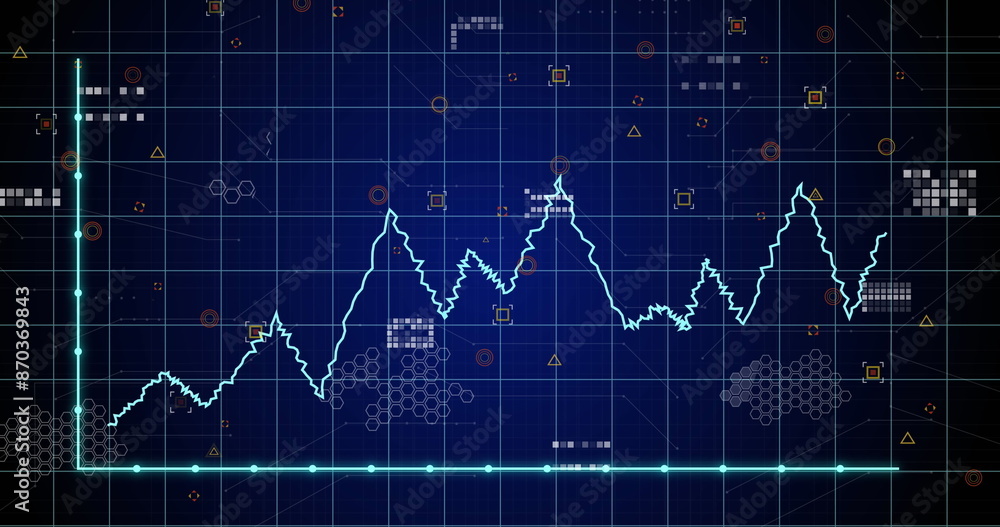 Poster image of statistical data processing over grid network against blue background