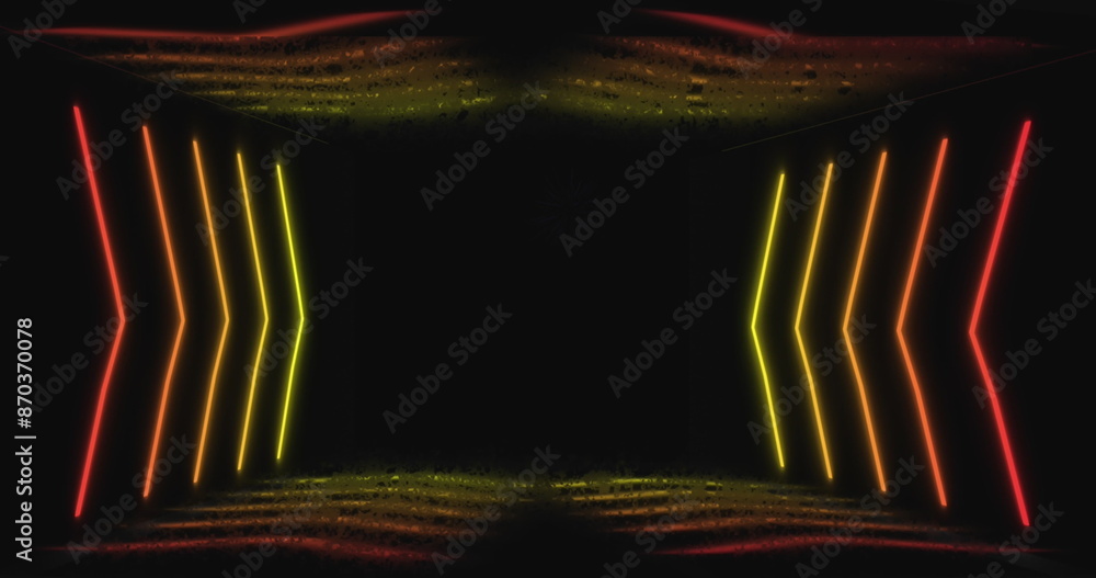 Aufkleber image of glowing light trails forming a frame over fireworks exploding against black background