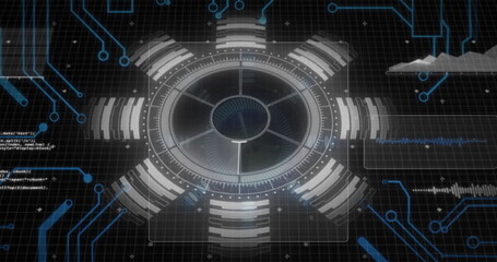Image of data processing over computer circuit board