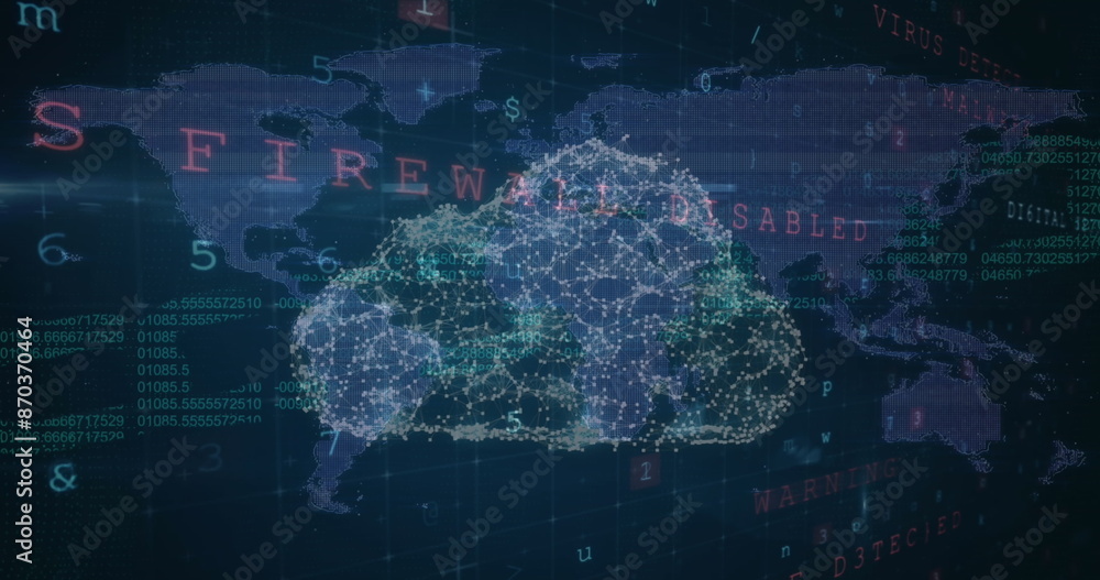 Aufkleber image of fingerprint bionic security system over blue landscape with diverse data